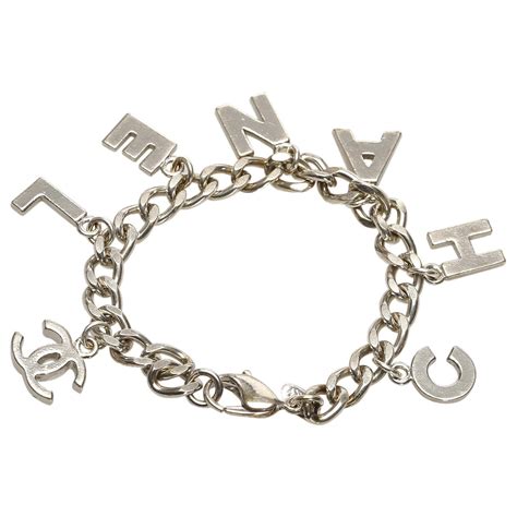 bracelet breloque chanel argent|chanel bracelets online.